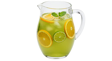 Isolated Refreshing Citrus Drink in Pitcher