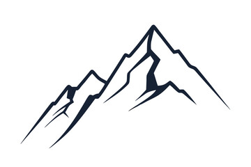 Mountain silhouette icon vector set for logo. Mountain silhouette vector icon illustration. Rocky peaks. Mountains ranges. Black and white mountain icon.