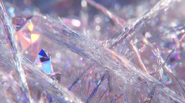 Abstract Iridescent Crystal Texture Background