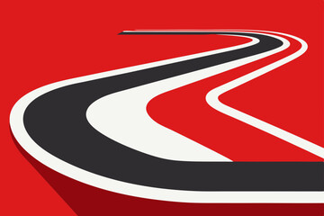 Dynamic Race Track Design Abstract Winding Road Illustration