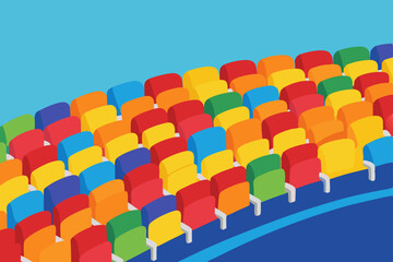 Obraz premium Vibrant Stadium Seats A Colorful Array of Spectators' View