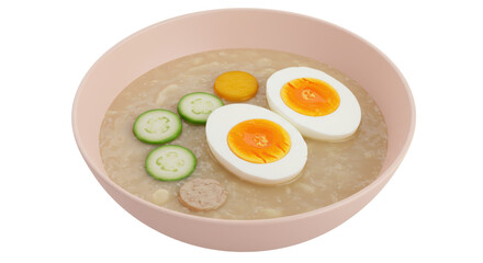 Isolated Rice Porridge Soup with Egg