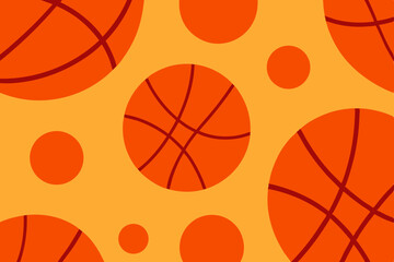 Dynamic Basketball Pattern Seamless Orange and Red Design