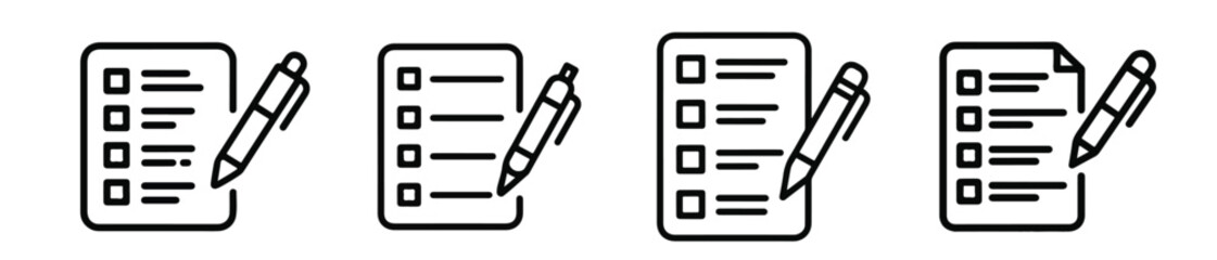 Checklist Icon with Pen – To-Do List and Task Planning Symbol Vector for Productivity and Organization Transparent Background