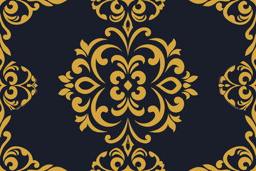 Elegant Gold Damask Pattern Seamless Luxury Design for Textile & Wallpaper