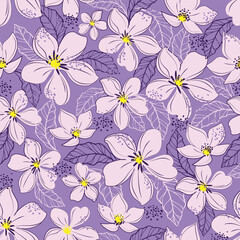 Seamless vintage floral pattern with blooming multicolored flowers, soft natural leaves, and hand-drawn botanical details. Perfect for fabric, wallpaper, wrapping paper, and home d&eacute;cor items 