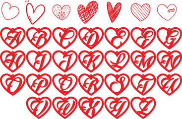 vector silhouette bundle set of heart icons for valentine
