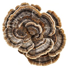 Intricate layers of turkey tail mushroom showcasing natural beauty in delicate detail