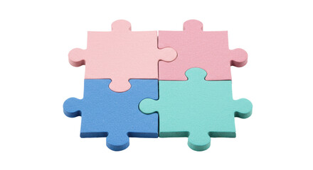 Isolated Four Jigsaw Puzzle Pieces