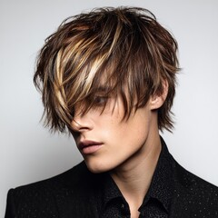 Explore the best men's shaggy hairstyle ideas for a modern and stylish look with highlights and texture
