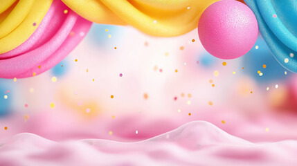 Colorful decorative backdrop with vibrant textures and confetti