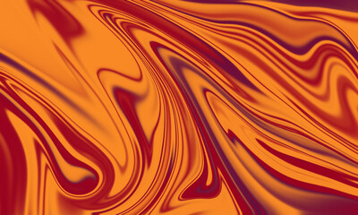 Warm Abstract Marbled Fluid Background in Orange and Red Tones