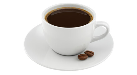 Isolated Cup of Black Coffee