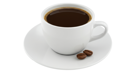 Isolated Cup of Black Coffee