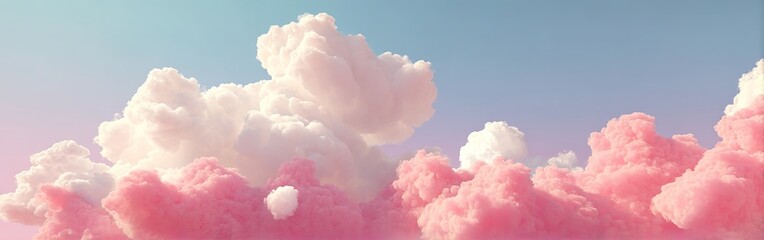 Pink Cotton Candy Cloudscape Sky