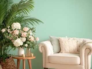 Modern Minimalist Home Office Decor with Flower Vase