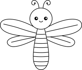 cute insect outline coloring printable worksheet activity