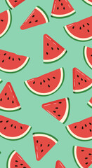 Fototapeta premium watermelon seamless pattern