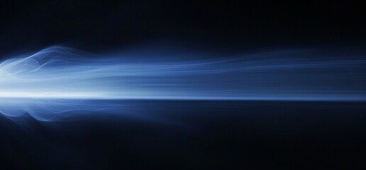 A dramatic dark-blue beam of light slicing through black space, evoking electric energy and spotlight intensity—ideal for tech, cinema, or mysterious visual themes