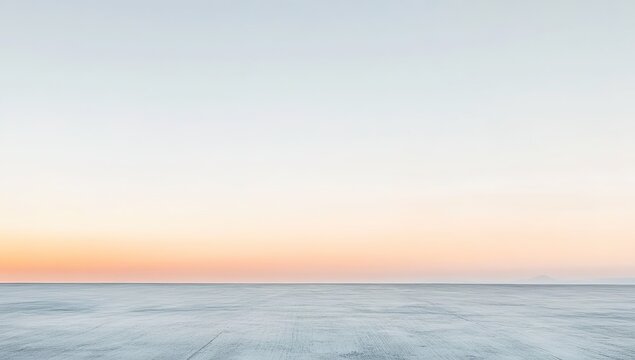 Pastel Sunrise Or Sunset Over Flat Terrain