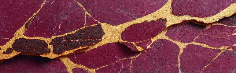 Rosso Levanto burgundy marble with embedded stone and golden textures