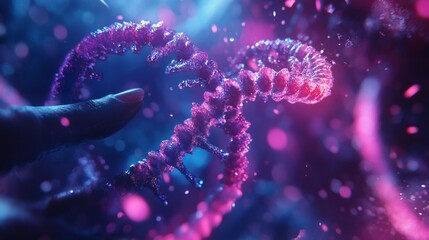 Abstract background with DNA molecular structure, bright colors. For medical presentations and scientific publications.