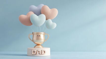 Heart Balloon Trophy for Dad