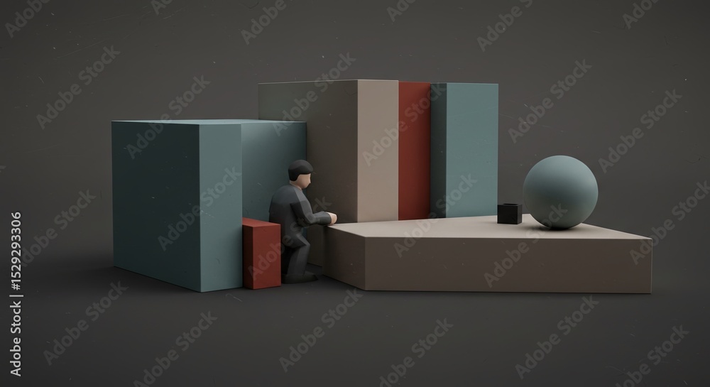 Poster a man sits in a box with a book on his lap