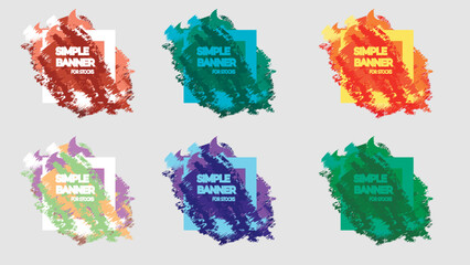 Abstract watercolor background. Modern art abstract banner. Vector square frame for text with color brush lines.