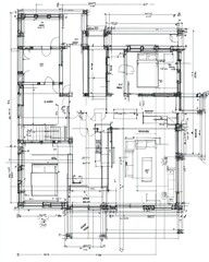 Detailed architectural floor plan illustration featuring interior layout with structural elements and dimensions. Blueprint perspective detailing the space's design and arrangement.