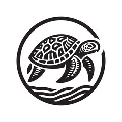 Fototapeta premium turtle logo, editable vector image