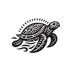 turtle logo, editable vector image