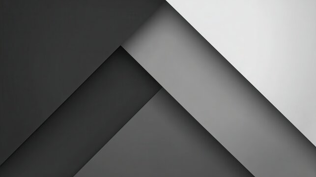 Overlapping geometric shapes forming minimalist pattern, transitioning through gradient shades from black to white, representing contemporary graphic design aesthetic - Powered by Adobe