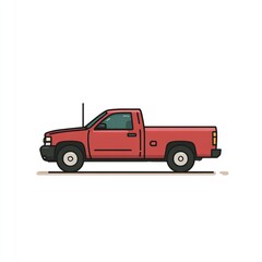 Sleek Red Pickup Truck Icon Design, Simple Vector Art Illustration. Perfect for branding, apps, or websites.