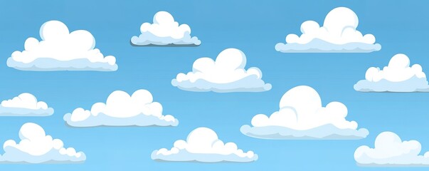 Pixelated Clouds Against Blue Sky