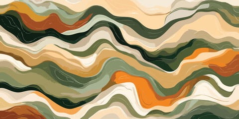 Abstract wavy pattern with earthy tones