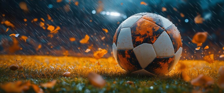 Modern football sports mockup with bold design for advertising athletic inspiration motivation fitness active lifestyle competition teamwork energy digital art AI generated art