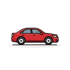 Obraz premium Sleek Red Sedan Icon Design A Simple Vector Art Illustration of a Modern Car, Perfect for Branding or Web Use.