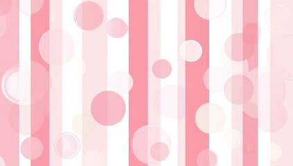 Pink Circles And Stripes Pattern Background