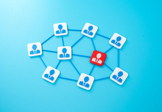 Red employee in the corporate network. Incompetent employee. Corporate espionage and data leakage. Insider risk. Internal threat, or potential data breach.