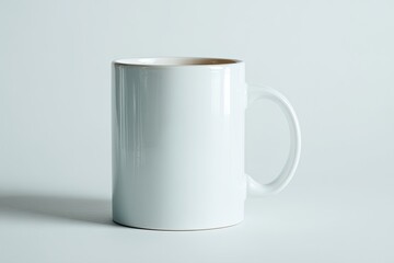 Obraz premium Blank White Mug Against Light Gray Background
