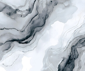 Abstract Gray Ink Marble Texture Background