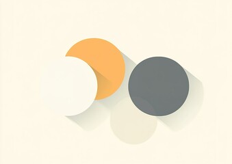 Abstract Geometric Shapes Design With Orange White And Gray Circles
