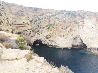 05.21.2025 top view of a grotto in the Mediterranean Sea in Malta