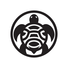 turtle logo, editable vector image