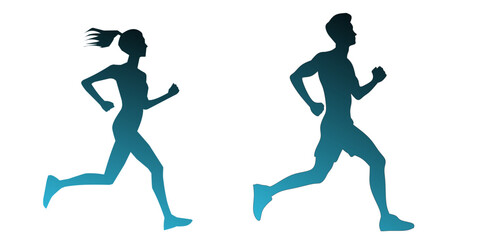 Running men and women silhouette vector illustration

silhouettes of dancing girls