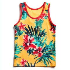 Brightly colored Hawaiian tank top beachwear clothing tropical.