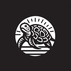 turtle logo, editable vector image