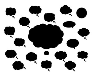 Cloud-Shaped Thought and Speech Bubbles Collection
