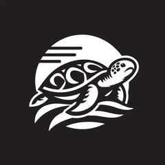 turtle logo, editable vector image